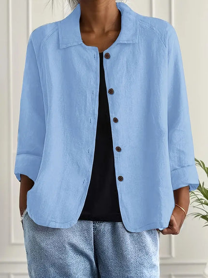 Zara | Collared Button-Front Lightweight Cardigan