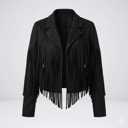 Zarelle | Western Fringe Leather Jacket for Women