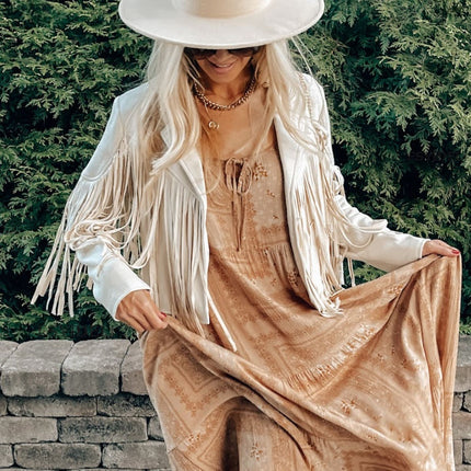 Zarelle | Western Fringe Leather Jacket for Women