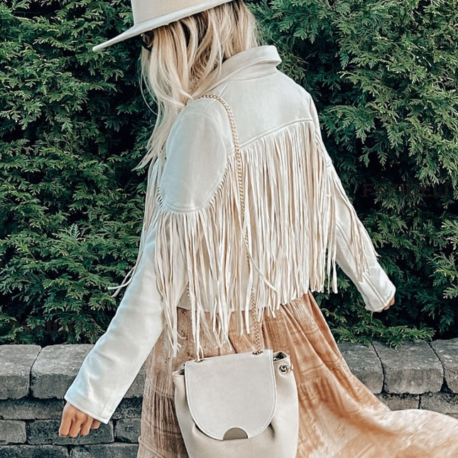 Zarelle | Western Fringe Leather Jacket for Women