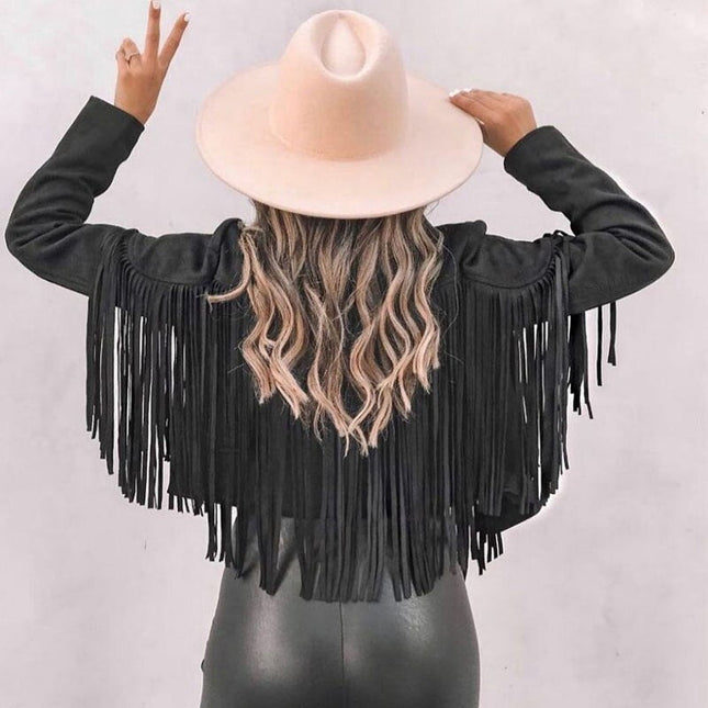 Zarelle | Western Fringe Leather Jacket for Women