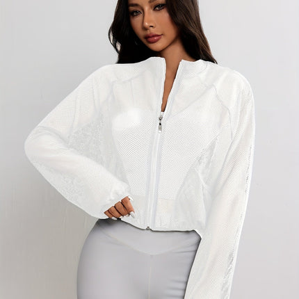 Zarevienne | Women's Mesh Jacket Lightweight Zip Front Sport