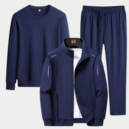 Zayvren | Men's Tracksuit Set 3-Piece Zip Jacket Pants Sweatshirt