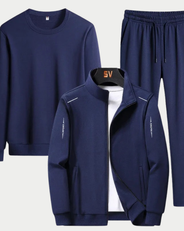 Zayvren | Men's Tracksuit Set 3-Piece Zip Jacket Pants Sweatshirt