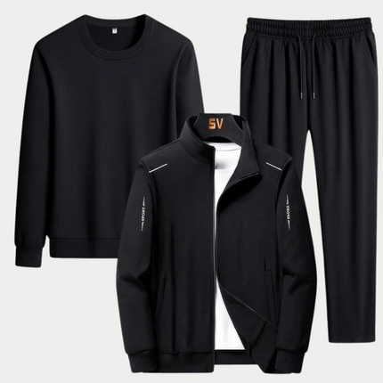 Zayvren | Men's Tracksuit Set 3-Piece Zip Jacket Pants Sweatshirt