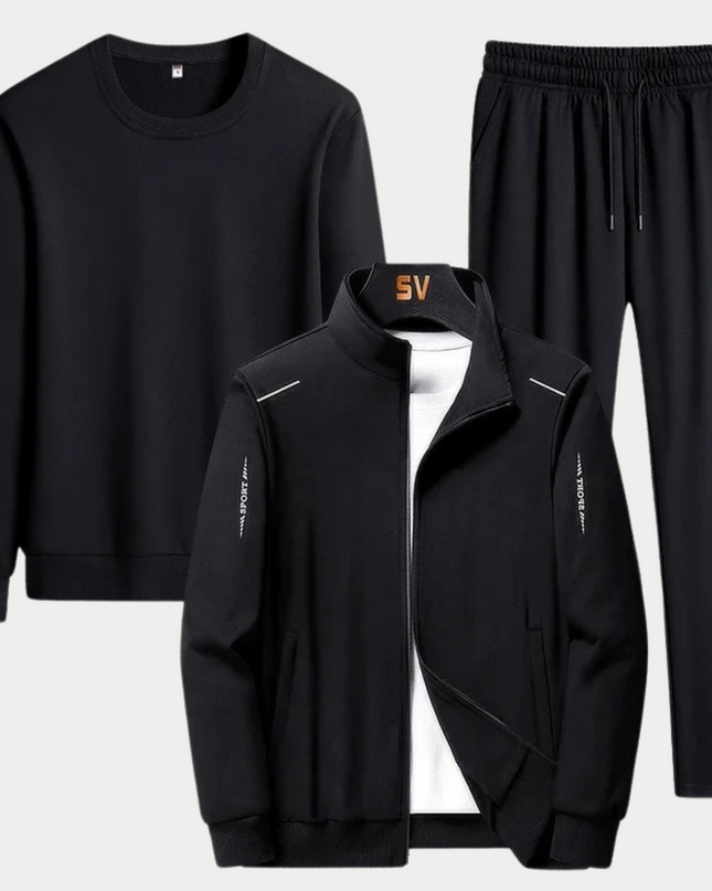 Zayvren | Men's Tracksuit Set 3-Piece Zip Jacket Pants Sweatshirt