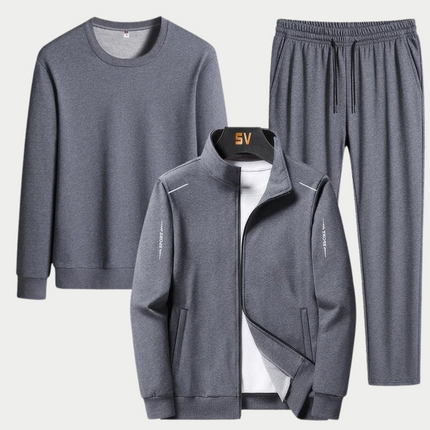 Zayvren | Men's Tracksuit Set 3-Piece Zip Jacket Pants Sweatshirt