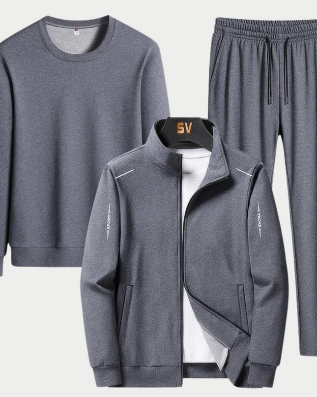 Zayvren | Men's Tracksuit Set 3-Piece Zip Jacket Pants Sweatshirt
